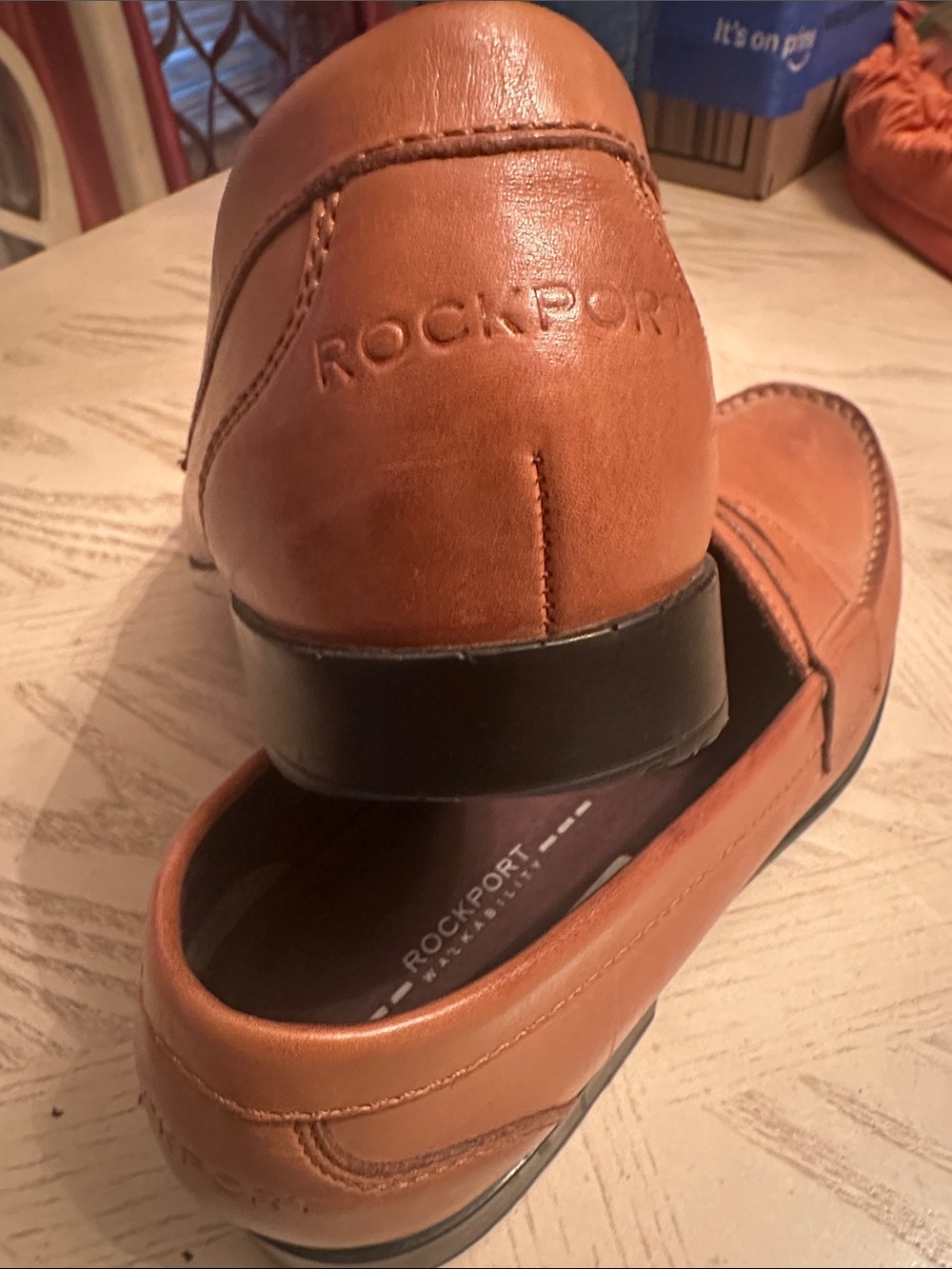 Rockport Brown Leather Penny Loafers - Slip-On Dress Casual - Picture 5 of 6